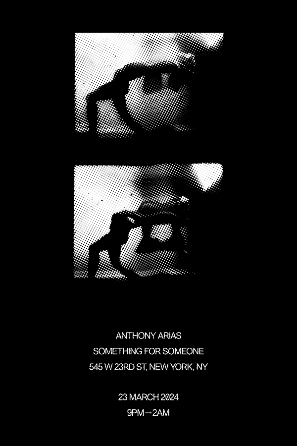 A poster depicting two warped photographs of a woman leaning back acrobatically.