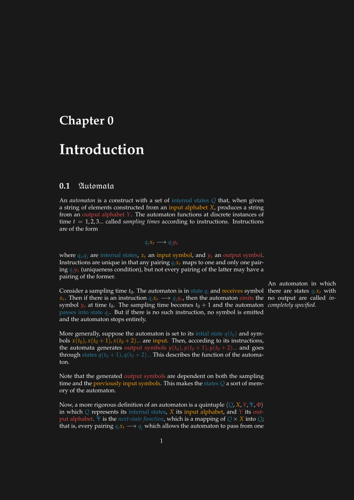 Page with a diagram and text describing a finite-state automaton.